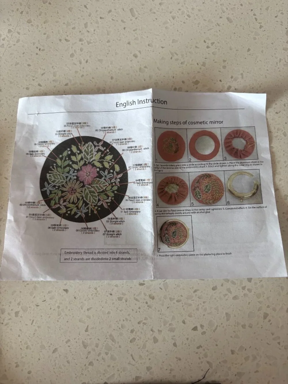 Compact Mirror Embroidery kit